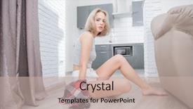  Presentation with sexy girl - Cool new slide deck with casual clothes on the floor backdrop and a  colored foreground