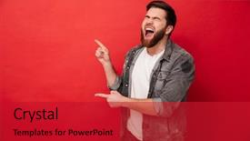  Presentation with clothing - Beautiful PPT layouts featuring casual clothing bursting in laughter backdrop and a crimson colored foreground