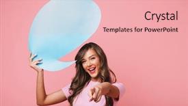  Presentation with job advertising - PPT theme featuring casual clothing holding empty placard background and a lemonade colored foreground