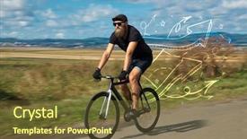  Presentation with triathlon professional cyclist man cycling - Cool new slides with casual clothing with fabulous nature backdrop and a  colored foreground