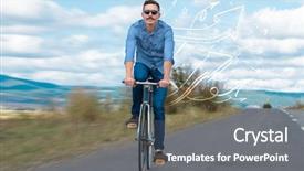  Presentation with cyclist - Beautiful theme featuring casual clothing with fabulous nature backdrop and a  colored foreground