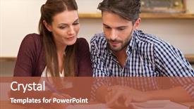  Presentation with reading table - Beautiful PPT theme featuring casual discussing home economics backdrop and a red colored foreground