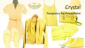  Presentation with black yellow color - Presentation design consisting of casual dress - collage of clothes in yellow background and a blonde colored foreground