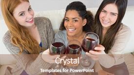  Presentation with cheerful - PPT theme enhanced with casual drinking - high angle portrait of cheerful background and a coral colored foreground