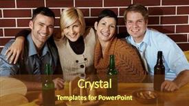  Presentation with pub - Presentation theme with casual drinking - portrait of friends in pub background and a tawny brown colored foreground