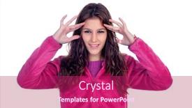  Presentation with focus - Beautiful slides featuring casual-girl-trying-to-focus backdrop and a violet colored foreground