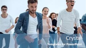  Presentation with casual young people - PPT layouts enhanced with casual-group-of-young-people background and a teal colored foreground