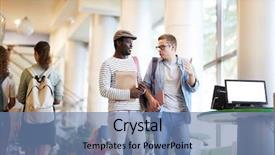  Presentation with peter walking on water - Colorful theme enhanced with casual guys chatting while walk backdrop and a teal colored foreground