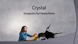  Presentation with paint bucket - Audience pleasing slide deck consisting of casual holding yellow bucket backdrop and a light gray colored foreground