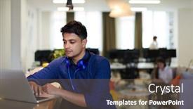  Presentation with business casual - Slide deck enhanced with casual-indian-business-man background and a tawny brown colored foreground