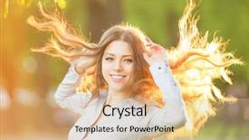  Presentation with hair color - Amazing presentation having romantic girl outdoors enjoying nature beautiful model in casual jeans in sun light long healthy hair blowing in wind backlit warm color tones sunshine woman sunny summer day autumn summertime glow backdrop and a coral colored foreground