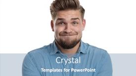  Presentation with difficulty - PPT theme consisting of casual-man-making-a-funny background and a teal colored foreground