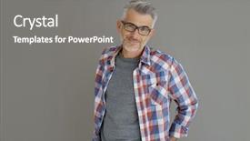  Presentation with hair - PPT layouts consisting of casual man with grey hair background and a gray colored foreground