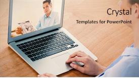  Presentation with newspaper laptop - Slides featuring newspaper looking away in kitchen background and a lemonade colored foreground