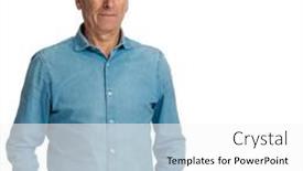  Presentation with old man - Presentation theme consisting of casual-old-man-with-grizzled background and a white colored foreground