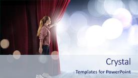  Presentation with curtain opening - Presentation theme enhanced with casual opening stage curtain background and a sky blue colored foreground