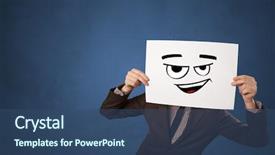  Presentation with older person holding pills - Slides enhanced with casual person holding a paper background and a ocean colored foreground