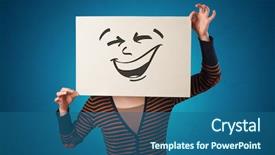  Presentation with cool - Cool new presentation theme with casual person holding a paper backdrop and a ocean colored foreground