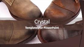  Presentation with brown leather - Amazing presentation having casual style unisex ankle boots handcrafted in brown leather variety of rustic finishes top view on white studio background backdrop and a tawny brown colored foreground