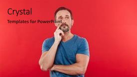  Presentation with nutrition wih children - Beautiful slide set featuring casual t-shirt looking upward backdrop and a red colored foreground