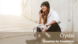  Presentation with bionic - PPT theme with casual wear having bionic background and a coral colored foreground