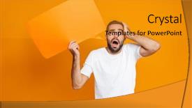  Presentation with photo album of journey honeymoon - Cool new slide deck with casual wear holding copyspace placard backdrop and a gold colored foreground