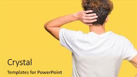  Presentation with afro - Theme with casual white t-shirt backwards background and a  colored foreground