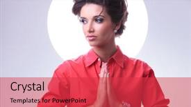  Presentation with mom praying hands - Beautiful theme featuring casual woman praying with hands backdrop and a red colored foreground