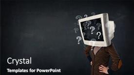  Presentation with question marks - Slides having white concrete railway bridge background and a light gray colored foreground.