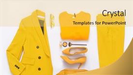 Presentation with fashion accessories - Audience pleasing presentation theme consisting of casual yellow clothes with accessories backdrop and a yellow colored foreground