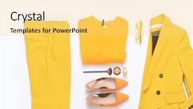  Presentation with fashion accessories - PPT layouts consisting of casual yellow clothes with accessories background and a yellow colored foreground
