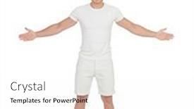  Presentation with virile young men - Beautiful presentation design featuring casual-young-men-isolated backdrop and a white colored foreground