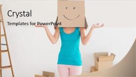  Presentation with tank - Slide deck featuring smiley cardboard box over face background and a lemonade colored foreground