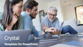  Presentation with three - Beautiful slides featuring casually going through business ideas backdrop and a ocean colored foreground