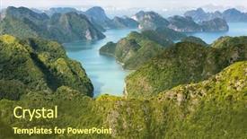  Presentation with vietnam - Cool new slide deck with cat ba island vietnam backdrop and a tawny brown colored foreground