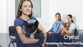  Presentation with historical philosophical in french - Amazing presentation theme having cat e dog - girl holding french bulldog backdrop and a ocean colored foreground