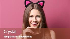  Presentation with maroon - Audience pleasing presentation consisting of cat ears on color background backdrop and a tawny brown colored foreground