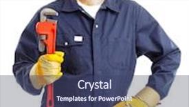  Presentation with plumber - Audience pleasing presentation theme consisting of laughable - cat plumber with adjustable wrench backdrop and a ocean colored foreground