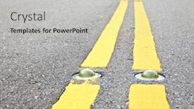  Presentation with road marking - Theme with cat's eye road marking background and a soft green colored foreground