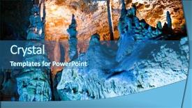  Presentation with lighting - Colorful PPT theme enhanced with catacomb - underground cave interior with colour backdrop and a ocean colored foreground