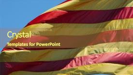  Presentation with wind - Audience pleasing PPT layouts consisting of autonomy - catalan flag waving backdrop and a tawny brown colored foreground