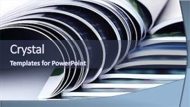  Presentation with magazines - Presentation theme having catalog - many magazines isolated on white background and a ocean colored foreground