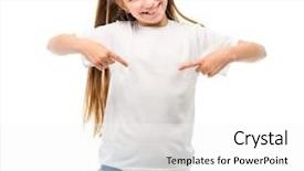  Presentation with girl design - Audience pleasing theme consisting of catalog - positive little girl in casual backdrop and a white colored foreground