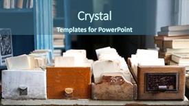  Presentation with court and cards - PPT layouts having catalog cards in library closeup background and a ocean colored foreground