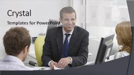  Presentation with real estate lending - Beautiful slide deck featuring catalogue - friendly male real estate agent backdrop and a  colored foreground