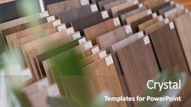  Presentation with manufacture - Colorful slide deck enhanced with catalogue - samples in manufacture of wooden backdrop and a tawny brown colored foreground