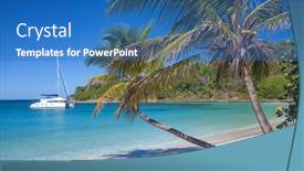  Presentation with whistle - Audience pleasing PPT theme consisting of catamarans-and-boats-in-salt backdrop and a teal colored foreground