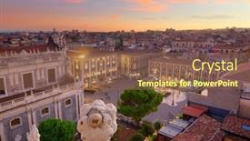  Presentation with dusk - Presentation theme with catania-italy-cityscape-at-dusk background and a violet colored foreground