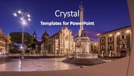  Presentation with italy - Presentation design featuring catania-sicily-italy-from-piazza background and a navy blue colored foreground