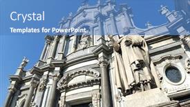  Presentation with baroque - Amazing slides having catania-the-baroque-cathedral backdrop and a teal colored foreground